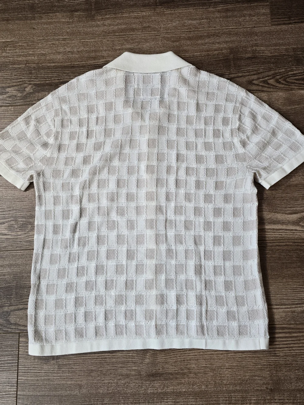 Hollister Shirt Men S Cream Open Knit Button Crochet Retro Cuban Coastal Beach - Picture 2 of 7